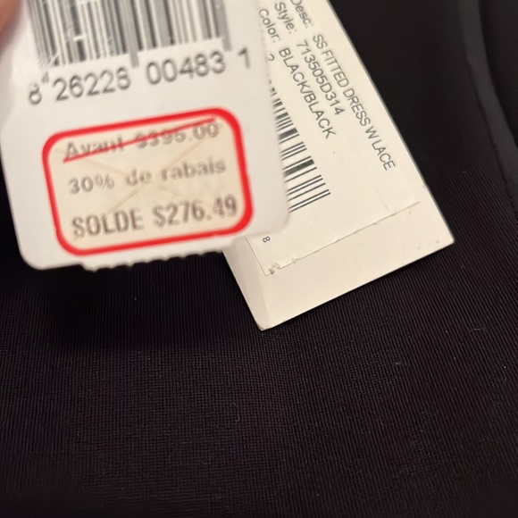 REBECCA TAYLOR black fitted dress with lace SIZE 2 - Picture 4 of 5